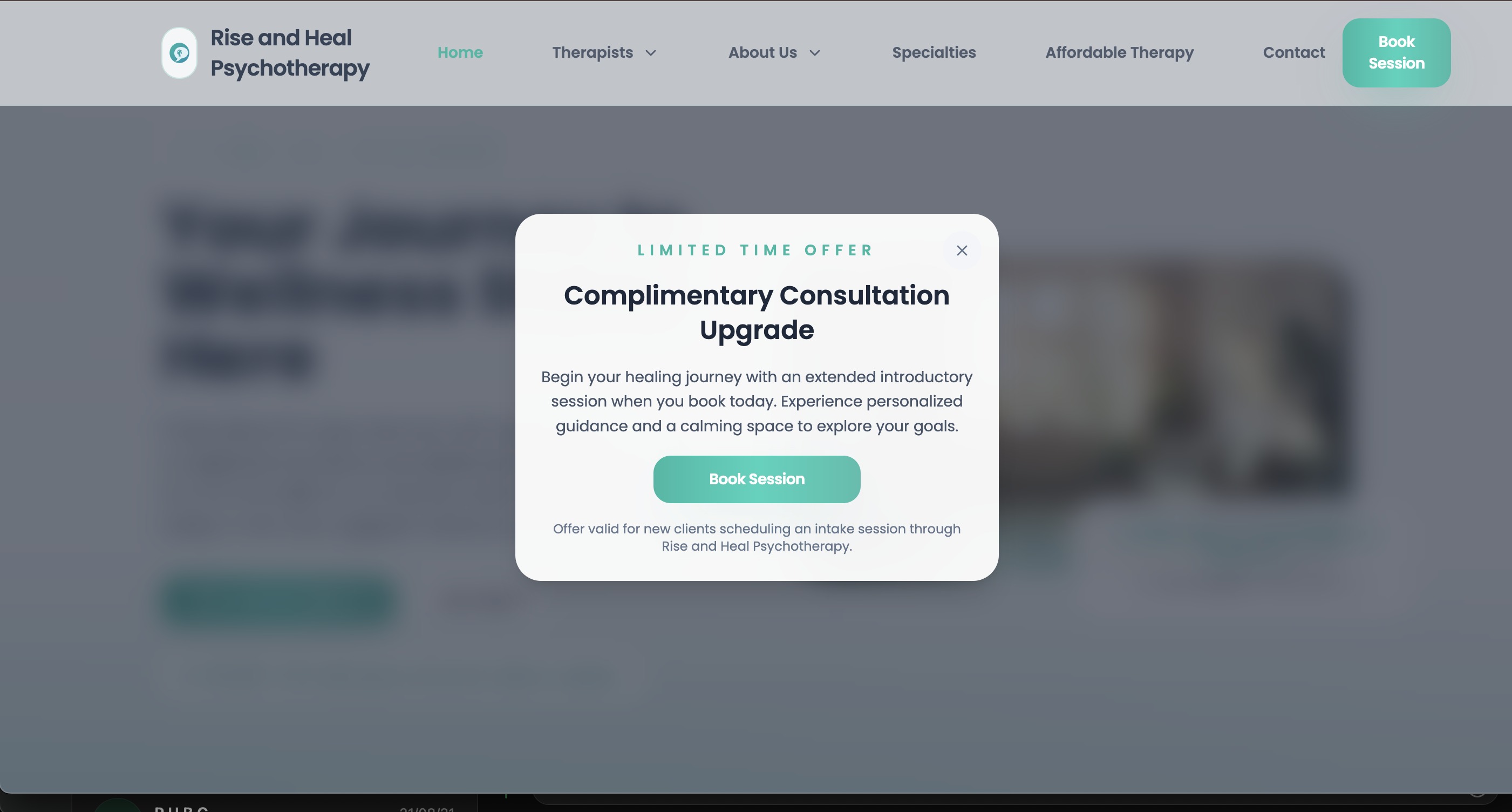 Rise & Heal – Full-Stack Therapy Platform Redesign